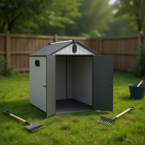 Caseta de almacenamiento de plástico de 6x8 pies con diseño de cúpula grande para almacenamiento de herramientas de jardín en el patio trasero - Product Image 2