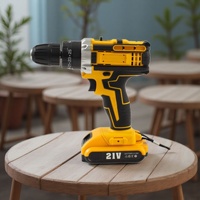 Perceuse-visseuse électrique sans fil à moteur à balais, Lithium-Ion 18-21V, double vitesse, mandrin à trois griffes, pour le bricolage