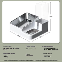 Distributeur manuel de nourriture durable pour animaux de compagnie et fontaine à eau pour chats 4L, gamelles portables en plastique anti-renversement pour chats, chiens et petits animaux