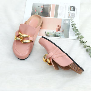 Nuove <span class=keywords><strong>Ciabatte</strong></span> da Donna <span class=keywords><strong>con</strong></span> <span class=keywords><strong>Catene</strong></span> Metalliche, Stile Europeo e Americano, Mezze <span class=keywords><strong>Ciabatte</strong></span> alla Moda, Casual e Comode - Product Image 6