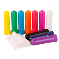 Tube inhalateur d'huiles essentielles mini vide, tubes d'aromathérapie portables, réutilisables en plastique PP, conteneur de bâtonnets inhalateurs de menthol avec mèches