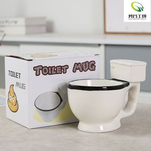 Taza de Cerámica Nórdica 3D con Forma de Inodoro, Diseño de Dibujos Animados, Color Blanco, 300 ml, Grado AB, para Té, Leche, Helado, Divertida para el Hogar o Bar, Marca QIHE - Product Image 1