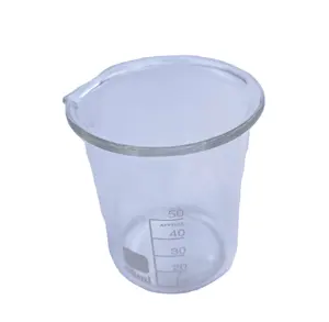 Vaso graduado de vidrio Boro 3,3 de 50ml para uso en laboratorio