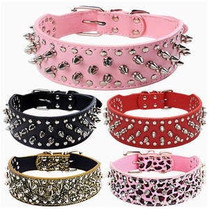 Vente en gros de collier de chien à pointes cloutées en cuir PU de luxe élégant pour <span class=keywords><strong>Pit</strong></span> <span class=keywords><strong>Bull</strong></span> - Product Image 1