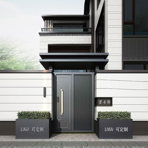 Conception coulissante de porte coulissante en métal escamotable en aluminium résidentiel moderne pour la porte principale de la maison, porte de clôture électrique - Product Image 3