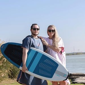 <span class=keywords><strong>Poncho</strong></span> de plage à capuche avec bordure orange, serviette de bain à séchage rapide en microfibre, robe de change pour le surf, la natation, la piscine, les voyages, vente en gros - Product Image 5