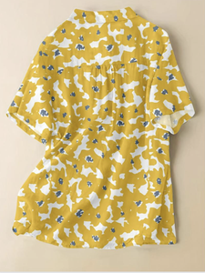 <span class=keywords><strong>Camicia</strong></span> da <span class=keywords><strong>donna</strong></span> a maniche corte con stampa astratta a pois e mezza abbottonatura - Product Image 2