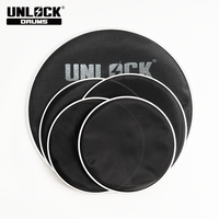 Batterie électronique UNLOCK Pro Black 2/3 couches avec peaux en mesh de 10 à 22 pouces, logo personnalisé, compatible Roland/Alesis CPC-SX2-MH5D