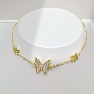 custom plata 925 sterling silver shell Butterfly <b>Charm</b> bracelet 14k gold plated natural stone cute summer heart girls bracelets - Product Image 3