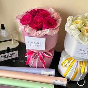 Nouveau design, papier d'emballage pour fleurs, surface nacrée, 49 cm * 5 m/rouleau, film plastique brillant pour emballage de fleuristes - Product Image 5