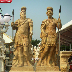 YOUFINE Estatua de Caballo y Hombre a Tamaño Real Tallada a Mano en Mármol Blanco, Escultura Personalizada de Jinete Romano para Decoración de Jardín o Palacio - Product Image 5