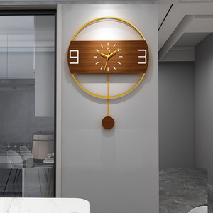 <strong>Clocks</strong> Metal Wood Wall <strong>Clock</strong> Modern Design Farmhouse Decor Wall Decorations Living Room Wall Watch <strong>Vintage</strong> - Product Image 2