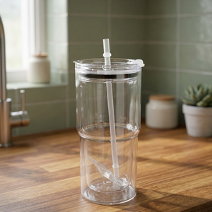 17oz Transparent BPA-Free <b>Reusable</b> Eco-Friendly Plastic Snow Globe Double Wall Acrylic Tumblers Korean Leak-Proof Adults - Product Image 3
