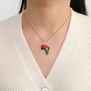 <span class=keywords><strong>Collana</strong></span> con Contorno della Mappa dell'Africa Myshape, Ciondolo con Animali Tribali Elefante e <span class=keywords><strong>Leone</strong></span>, Gioielli Africani in Acciaio Inossidabile, Regalo di Capodanno - Product Image 3