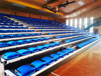 Gradins télescopiques pliés montés à l'avant approuvés par la FIBA chaise de siège de stade pour le sport et le divertissement