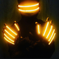 Gants LED laser personnalisés en coton unisexe pour spectacle de scène, costume de danse interactif, impression sérigraphique, adulte, en stock