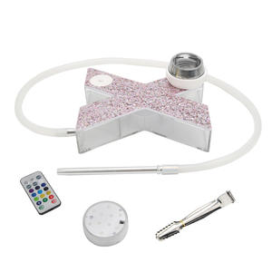 Chicha manuelle en forme de X avec lumière LED, vente en gros, chicha arabe en acrylique, nouveau design créatif, ensemble de chicha pour bar - Product Image 4