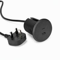Tomacorriente Industrial Empotrado con Puerto USB-C de Carga Rápida PD de 20W, Enchufe Redondo Integrado para Escritorio, Estación de Trabajo y Hospital
