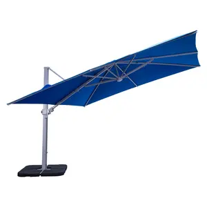 Parasol LED en porte-à-faux avec Logo personnalisé, Parasol pour jardin, Patio extérieur avec lumière