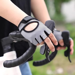 Half-<b>Finger</b> Cycling Gloves Cotton Breathable Shock Absorption Unisex Summer Road Mountain <b>Bike</b> Riding Gear - Product Image 1