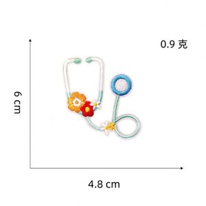 Iron on Embroidered Pink Style Echometer <b>Nurse</b> Cap Capsule Heart Patches for Doctor <b>Nurse</b> Clothes Bag Decoration - Product Image 4