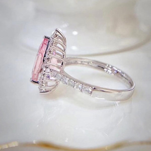 Anello a Fiore Lucido a Forma di Marquise per Donne, Stile Coreano, Elegante Gioiello da Dito per Uso Quotidiano, Feste, Appuntamenti, Regalo - Product Image 4