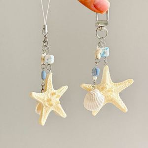 Wholesale Ocean Breeze Natural Shell Decorated Keychain Starfish Versatile Mobile Phone Pendant Vacation Accessory <b>Bag</b> <b>Charm</b> - Product Image 3