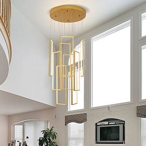 Lámpara de Araña Dorada de Lujo Extra Grande para Bodas en el Vestíbulo de un Hotel - Product Image 3