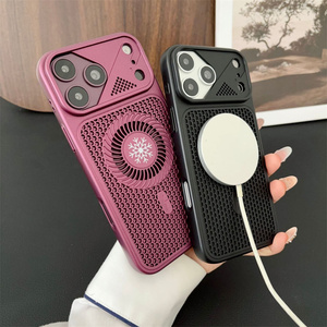 เคสโทรศัพท์แม่เหล็กแบบรังผึ้งระบายความร้อน รุ่นดั้งเดิม สำหรับ iPhone 18 17 16 15 Pro Max  พร้อมพัดลมระบายอากาศ ลายเกล็ดหิมะ ฝาหลังแบบด้าน - Product Image 3