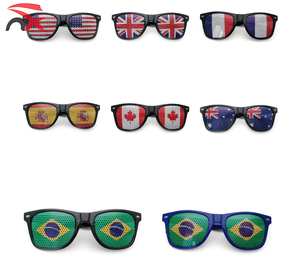 Promotion Custom 2026 Football Sport National Flag Sticker Sunglasses Fan Souvenir Flag Sunglasses for Cheering