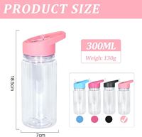 Gobelet à eau double couche écologique sans BPA pour enfants, avec paillettes et fil doré, pour faire des boules de neige DIY, avec paille