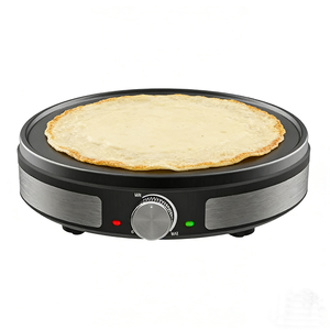 Crêpière électrique avec contrôle de température réglable et plaque antiadhésive, appareil à crêpes électrique fourni avec une spatule en bois - Product Image 1