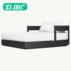 Chaise longue de luxe en <span class=keywords><strong>aluminium</strong></span> pour l'<span class=keywords><strong>extérieur</strong></span>, lit de soleil, chaise longue de patio avec coussins pour usage hôtelier - Product Image 1