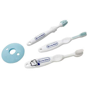 Ensemble de brosses à dents pour bébé en 3 étapes pour nourrissons et tout-petits Brosse à dents en silicone souple pour dents de lait et combinaison de protège-dents - Product Image 5