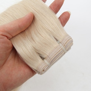 Híbrido trama <span class=keywords><strong>rubio</strong></span> <span class=keywords><strong>platino</strong></span> blanco <span class=keywords><strong>pelo</strong></span> virginal europeo cómodo sin costuras plana extensiones <span class=keywords><strong>de</strong></span> cabello <span class=keywords><strong>de</strong></span> trama - Product Image 2