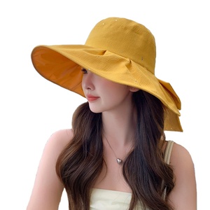 Phụ Nữ Của Mùa Hè Mặt Trời Hat Lớn Rim <span class=keywords><strong>Net</strong></span> Người Nổi Tiếng Sequined Bowknot Mô Hình Phim Hoạt Hình Windproof Xô Hat Cho Sử Dụng Hàng Ngày Phong Cách Mới - Product Image 1