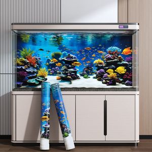 Accesorios para Acuarios al por Mayor, Adhesivo Decorativo <span class=keywords><strong>de</strong></span> Doble Cara para Peceras, Póster 3D <span class=keywords><strong>con</strong></span> Diseño <span class=keywords><strong>de</strong></span> Plantas Marinas y Océano - Product Image 5