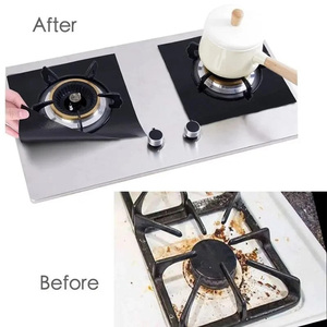 Lot de 4 protections personnalisables en PTFE pour cuisinière à gaz, tapis de protection réutilisable pour cuisinière, 27 cm, pour table de cuisson de cuisine - Product Image 5