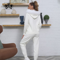 Janefur – Nouvelle collection printemps-automne : Ensemble décontracté en polaire pour femme, taille unique, style ample, pull en laine mélangée tricoté avec fourrure