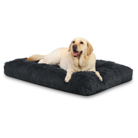 Coussin pour cage à chien, grand lit pour chien en peluche lavable, lit pour chien lavable avec fond antidérapant, tapis de couchage pour animaux de compagnie