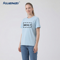 T-shirt pour femme Kuenzi personnalisé à col rond et manches courtes, 76% coton et 24% polyester, tissu Solona 220GSM, poids lourd