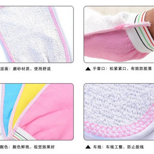 Toalla de baño fuerte y duradera de doble cara, guantes de ducha, cepillo para espalda y exfoliante corporal. - Product Image 4