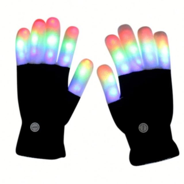 Led Glove Rave Flashing Gloves Glow 7 Mode Light up Finger Tip Lighting Party Decor Christmas Gift