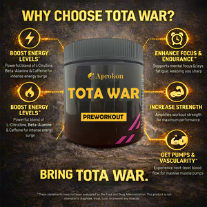 TOTA WAR Polvere Pre-Allenamento con L-Citrullina, Beta-Alanina, Betaina, Caffeina per Energia, Concentrazione, Resistenza, Forza e Pompa Muscolare - Integratore Alimentare - Product Image 1