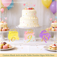 Numéros de table personnalisés en acrylique transparent avec base, cartes de table en acrylique transparent à peindre soi-même, décoration pour mariage, banquet, événement
