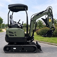 Excavator Mini Crawler 1 Ton Hidrolik, Penggali Kecil Kanopi Terbuka, Bersertifikasi CE EPA, Excavator Mikro untuk Pertanian, Kebun, dan Pembangunan Rumah