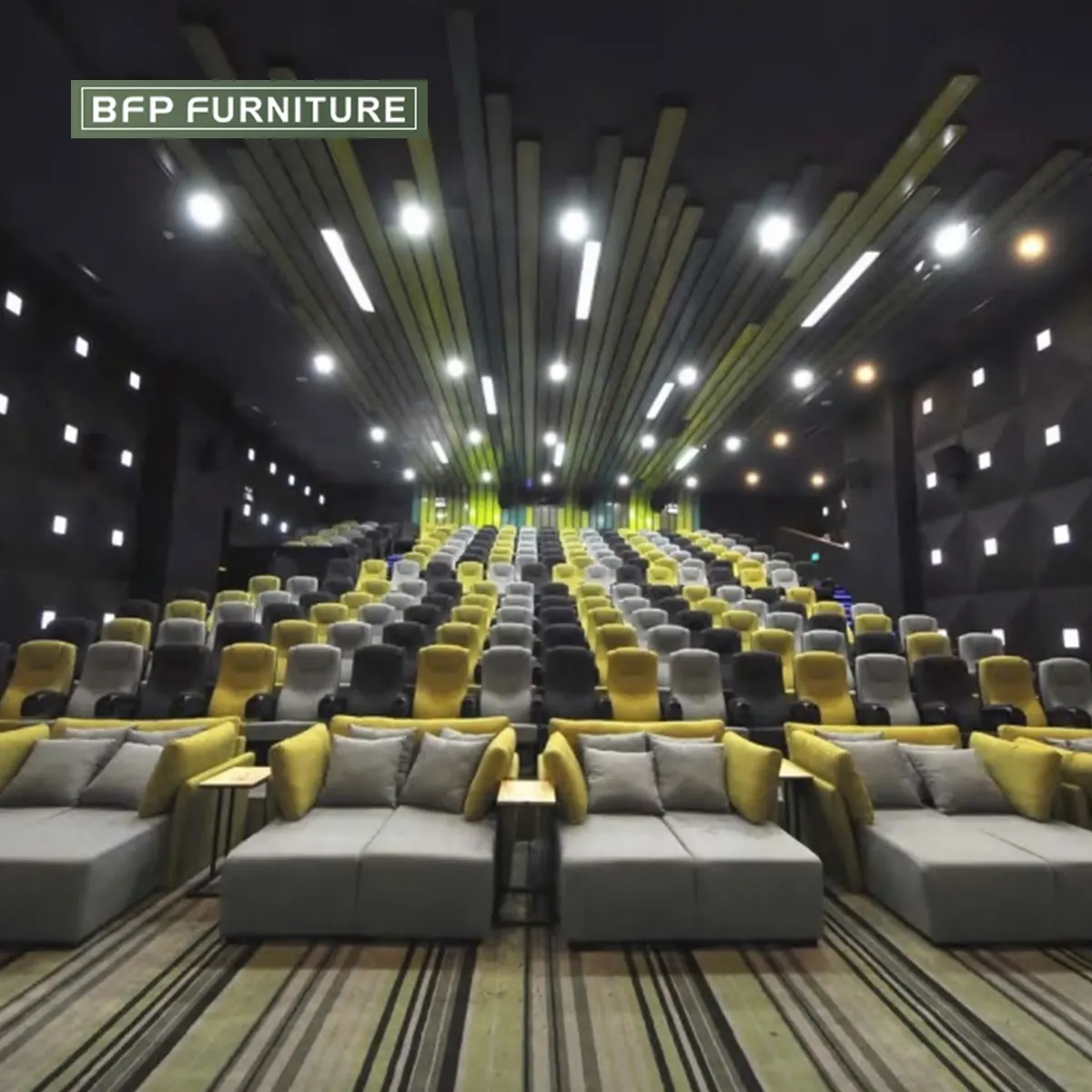 BFP Home Commercial Project Furniture Home Theater Seats Genuine Leather and Micro-Fiber Leather Upholster Sofa