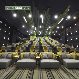 BFP Home Commercial Project Furniture Home Theater Asientos Sofá tapizado de cuero genuino y cuero de microfibra