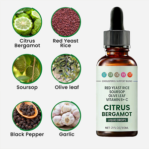 Gotas Líquidas de Apoyo al Colesterol OEM, Complejo de Arroz de Levadura Roja, Alcachofa, Hoja de <span class=keywords><strong>Olivo</strong></span>, Vitaminas B y C, Esencia de Bergamota Cítrica, Botella de 60 ml - Product Image 4