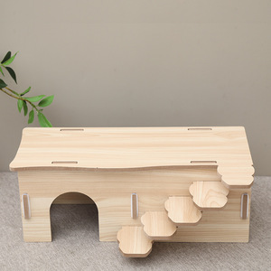Juguete para Hámster, Casa de Madera Sostenible, Ecológica, Fácil de Limpiar, Multifuncional, Laberinto de Múltiples Habitaciones, Escalera, Casa de Dos Habitaciones con Forma de Árbol - Product Image 4